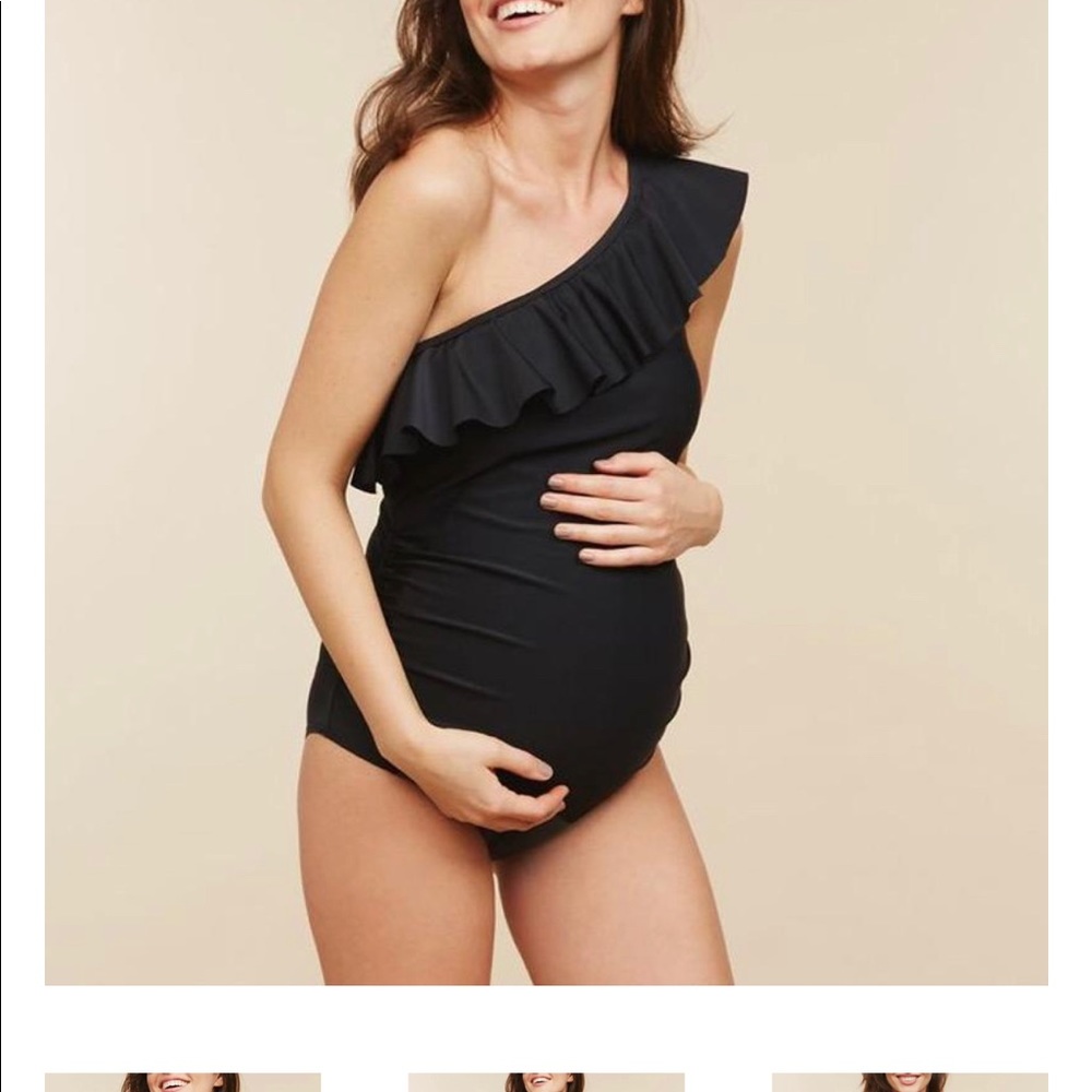 Maternity swim suit ruffle sleeve. Motherhood